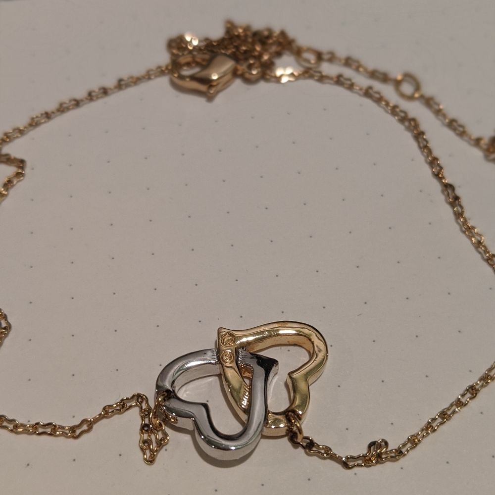 Swarovski Pendant, Interlocking Heart Necklace - image 4